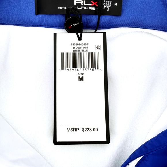 RLX Ralph Lauren Women's White Blue Golf Pullover Jacket Quarter Zip‎ NWT - Picture 15 of 16